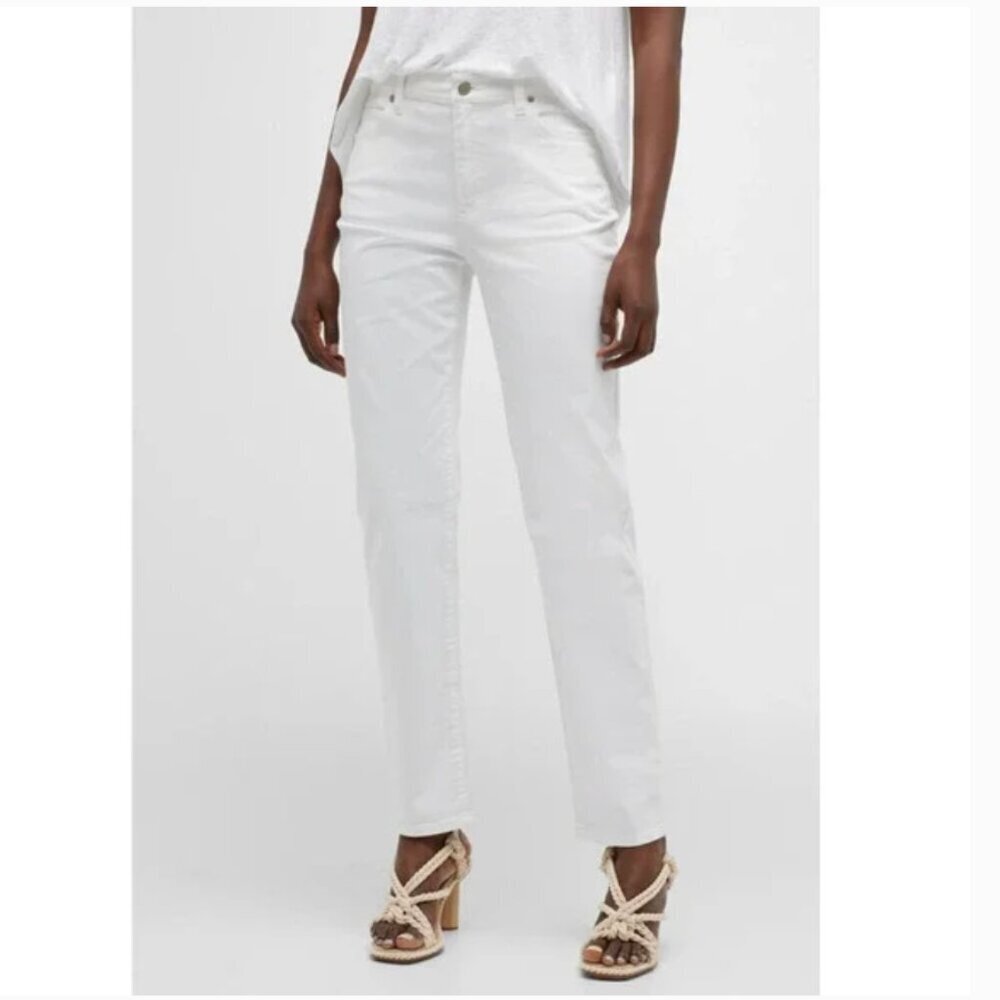 Eileen Fisher High-Rise Straight-Leg Stretch Denim Pants